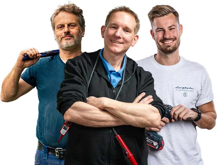 Zufriedene Handwerker vor einer Deutschlandkarte